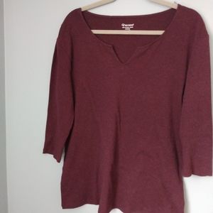 100% Cotton Purple Shirt with 3/4 Sleeves